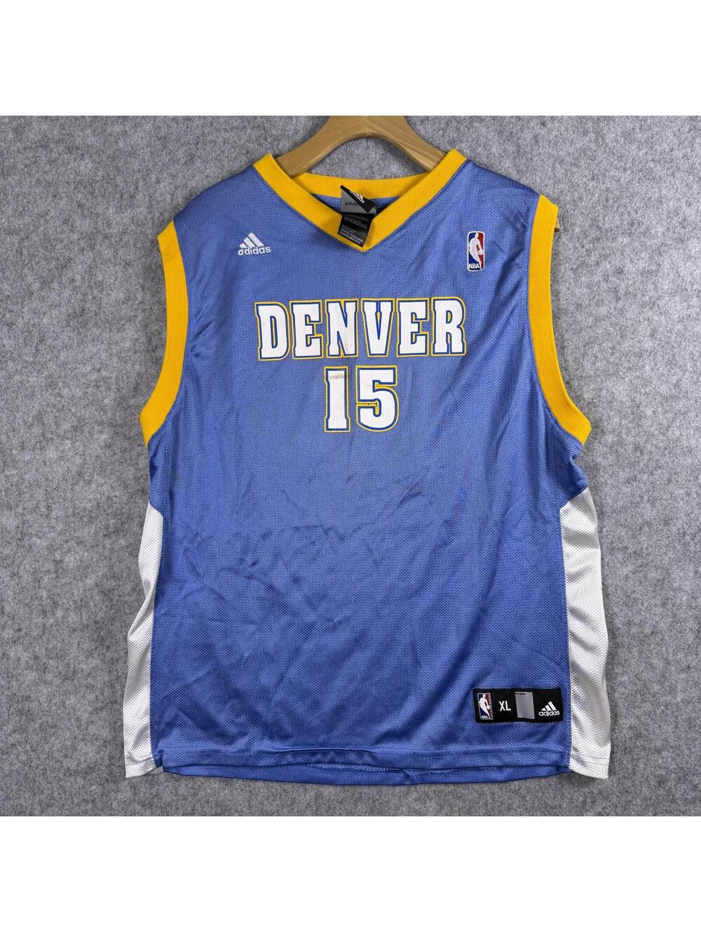 Adidas Denver Nuggets Carmelo Anthony 15 Basketball Jersey Light Blue Y(XL)